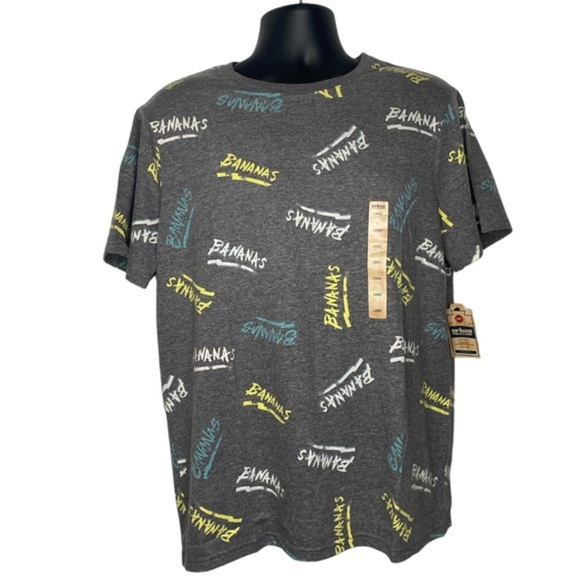 Urban Pipeline ‘BANANAS’ Slogan Graphic Tree (Size:L, Color:Gray/Blue/Yellow) - Picture 1 of 3